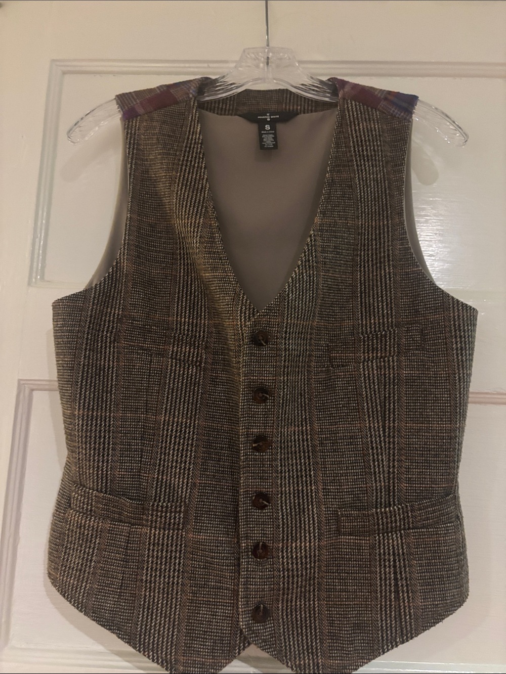 Classic Brown Glen Plaid Menswear Preppy Vest